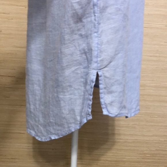 Sigrid Olsen Light Blue Linen Quarter Button-Up Lightweight Long Sleeve Top 1X - Picture 4 of 10